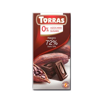 Tamna čokolada 72% kakao i zaslađivačem 75g Torras